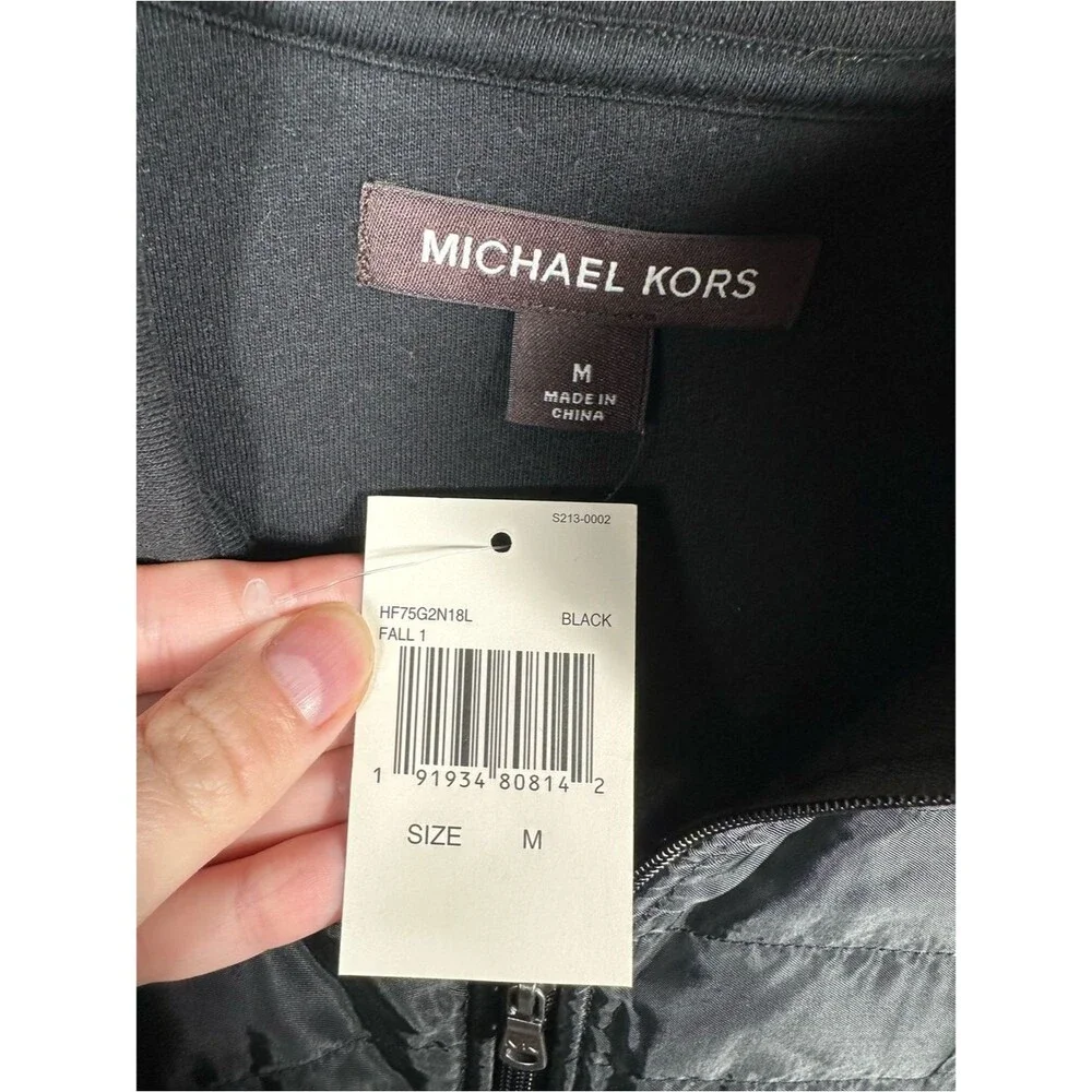 Michael Kors Men's Black Zip-Up Collared Vest NWT Size Medium Minimalist